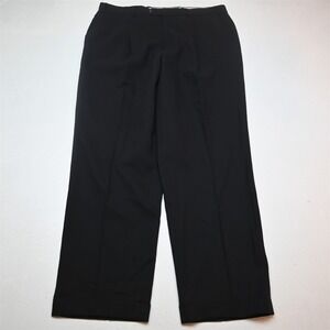 Bespoke 35x30 Black Wool Pleated Cuffed Baggy Full Cut Dress Mens Pants